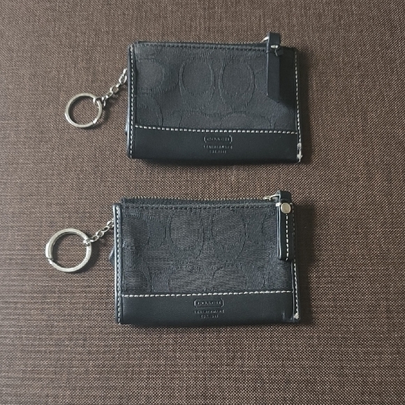 Coach Black Leather Coin Pouch Set - Picture 2 of 3